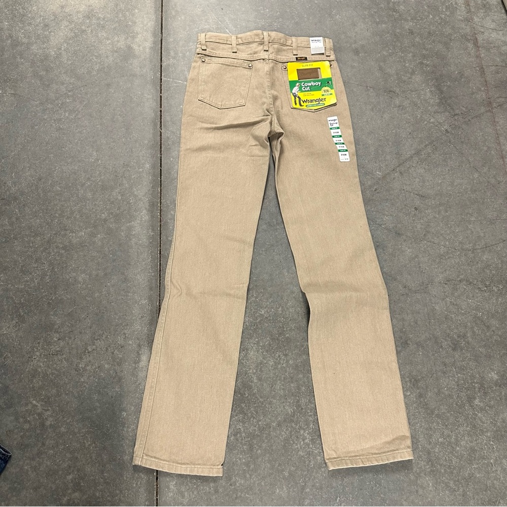 Vintage wrangler cowboy cut tan slim fit straight lwg 31 x 36